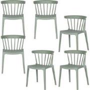 WOOOD Bliss Tuinstoelen - Kunststof - Jadegroen - Set van 6