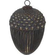 Clayre & Eef Kerstbal Ø 15x21 cm Zwart Glas