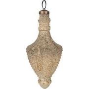 Clayre & Eef Kerstbal Ø 7x17 cm Beige Glas