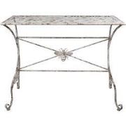 Clayre & Eef Tuintafel 112x50x86 cm Wit Bruin Metaal Bij