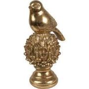 Clayre & Eef Decoratie Beeld Vogel 22 cm Goudkleurig Polyresin