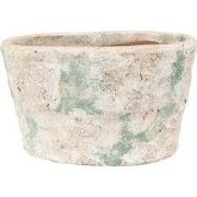 Clayre & Eef Bloempot 25x16x15 cm Beige Groen Terracotta