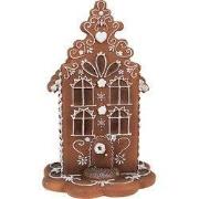 Clayre & Eef Gingerbread house met LED 20 cm Bruin Polyresin