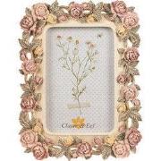 Clayre & Eef Fotolijst 10x15 cm Roze Polyresin Roosjes