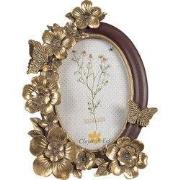 Clayre & Eef Fotolijst 10x15 cm Goudkleurig Polyresin Bloemen