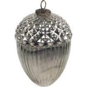 Clayre & Eef Kerstbal Ø 10x15 cm Zilverkleurig Glas