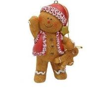 Clayre & Eef Kersthanger Gingerbread man 6x4x9 cm Bruin Polyresin
