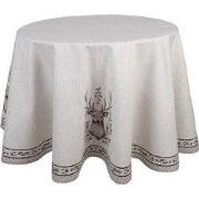 Clayre & Eef Tafelkleed Ø 170 cm Beige Katoen Hert