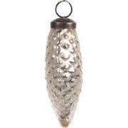 Clayre & Eef Kerstbal Ø 4x10 cm Zilverkleurig Glas
