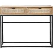 2 laden console met vlechtwerk - L100cm