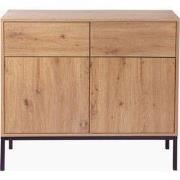 Ladekast Eiken Decor - 2 Deuren 2 Lades L90 x H80 cm - LENNY
