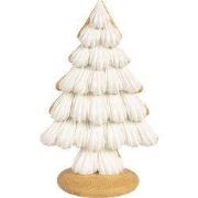 Clayre & Eef Kerstdecoratie Kerstboom 17x11x26 cm Beige Polyresin