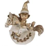 Clayre & Eef Decoratie Beeld Kabouter 11 cm Beige Polyresin