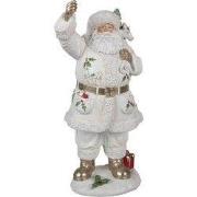 Clayre & Eef Kerstdecoratie Beeld Kerstman 43 cm Wit Polyresin