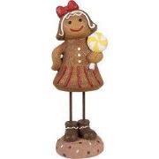 Clayre & Eef Kerstdecoratie Beeld Gingerbread man 23 cm Bruin Polyresi...