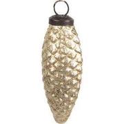 Clayre & Eef Kerstbal 5x4x10 cm Goudkleurig Glas
