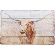 Clayre & Eef Schilderij 71x3x46 cm Beige Hout Koe