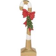 Clayre & Eef Kerstdecoratie Beeld Zuurstok 83 cm Goudkleurig Polyresin