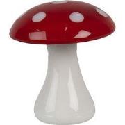 Clayre & Eef Decoratie Beeld Paddenstoel Ø 4x4 cm Rood Wit Glas