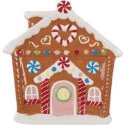 Clayre & Eef Ontbijtbord Gingerbread house 20x21x2 cm Bruin Keramiek