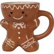 Clayre & Eef Mok Gingerbread man 325 ml Bruin Keramiek