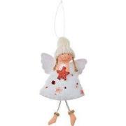 Clayre & Eef Kersthanger Engel 15 cm Wit Synthetisch