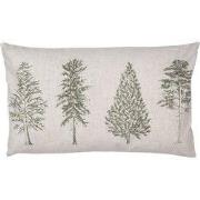 Clayre & Eef Kussenhoes 30x50 cm Beige Groen Polyester Dennenbomen
