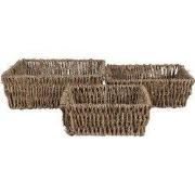 Clayre & Eef Opbergmand Set van 3 Bruin Zeegras