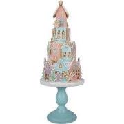 Clayre & Eef Gingerbread house 59 cm Blauw Roze Kunststof