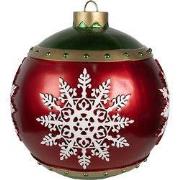 Clayre & Eef Grote Kerstbal Kerst Decoratie Ø 39x44 cm Rood Kunststof