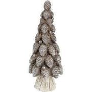 Clayre & Eef Decoratie Beeld Kerstboom Ø 7x19 cm Bruin Kunststof