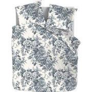 Katoenen Flanellen Dekbedovertrekset Indigo Flowers - 240x220 + 2*60x7...