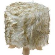 Clayre & Eef Hocker Ø 32x40 cm Wit Bruin Hout