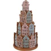 Clayre & Eef Gingerbread house met LED Ø 18x33 cm Bruin Blauw Polyresi...