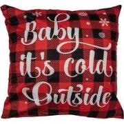 Clayre & Eef Kussenhoes 45x45 cm Rood Synthetisch Winter