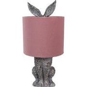 Clayre & Eef Tafellamp Konijn Ø 20x43 cm Bruin Roze Polyresin