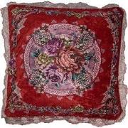 Clayre & Eef Kussenhoes 55x55 cm Rood Synthetisch Bloemen