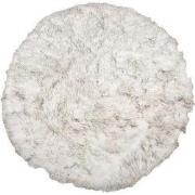 Clayre & Eef Vloerkleed Ø 100 cm Wit Grijs Polyester