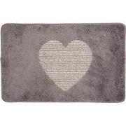 Clayre & Eef Badmat 78x48x1 cm Grijs Polyester Hart