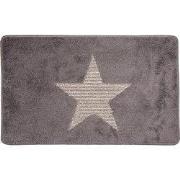 Clayre & Eef Badmat 78x48x1 cm Grijs Polyester Ster