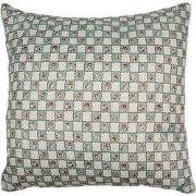 Clayre & Eef Kussenhoes 40x40 cm Groen Beige Polyester Bloemen