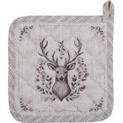 Clayre & Eef Pannenlap 20x20 cm Beige Katoen Hert