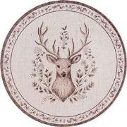 Clayre & Eef Onderbord Ø 33 cm Beige Bruin Kunststof Hert