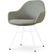 Noa-Mae eetkamerstoel saliegroen - wit onderstel