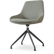 Nola-Isa draaibare eetkamerstoel saliegroen - zwart onderstel