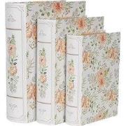 Clayre & Eef Opbergdoos Set van 3 Boeken 29x24x7/25x20x6/22x16x5 cm Wi...