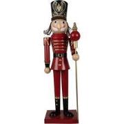 Clayre & Eef Kerstdecoratie Notenkraker 60 cm Rood Metaal