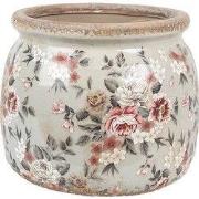 Clayre & Eef Bloempot Ø 16x13 cm Grijs Keramiek Bloemen