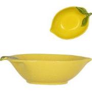 Clayre & Eef Kom Citroen 225 ml Geel Keramiek
