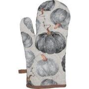 Clayre & Eef Ovenwant 18x30 cm Grijs Katoen Pompoen